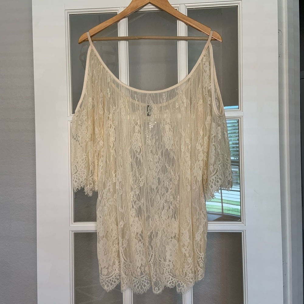 3/$30 Ivory Lace Pullover